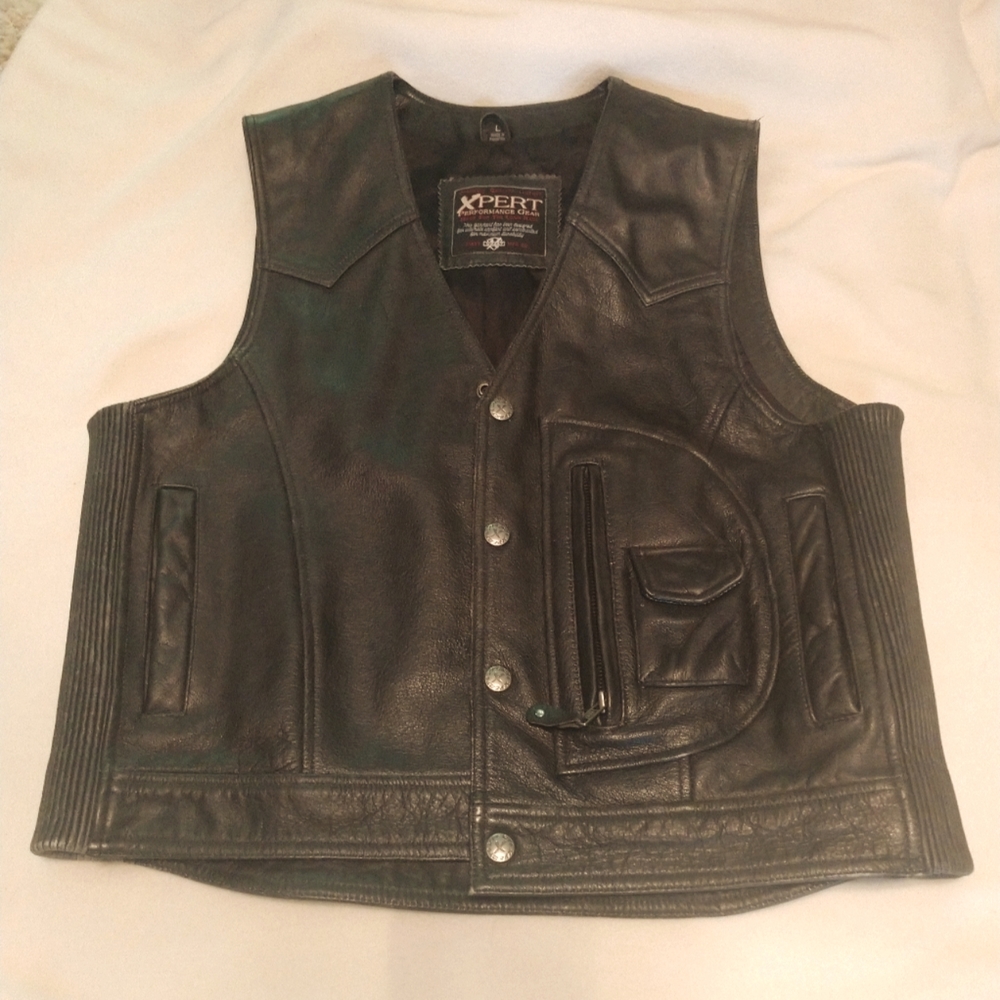 Men's leather riding vest